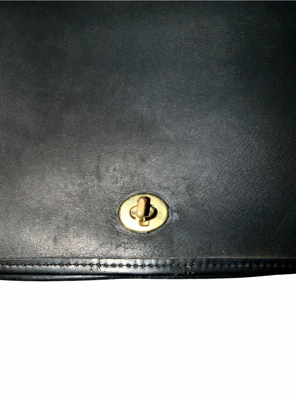 Vintage Coach Black Leather Push Lock Flap Crossbody Bag - Picture 5 of 8